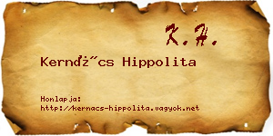 Kernács Hippolita névjegykártya
